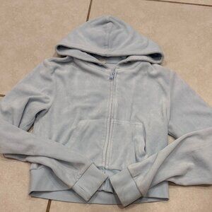 Light Blue Hooded Zip Jacket